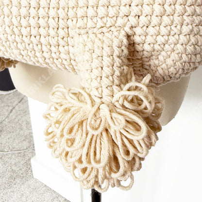 Crochet Poodle Dog Bag | Handmade Puppy Handbag | Real Leather Handle | Cute Animal Purse | Unique Statement Tote