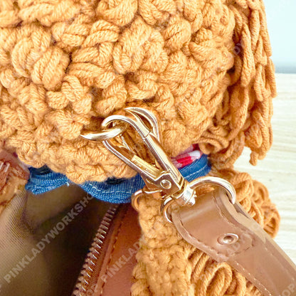 Custom Crochet Dog Bag | Puppy Crossbody Purse | Fluffy Poodle Handbag | Personalized Animal Shoulder Bag