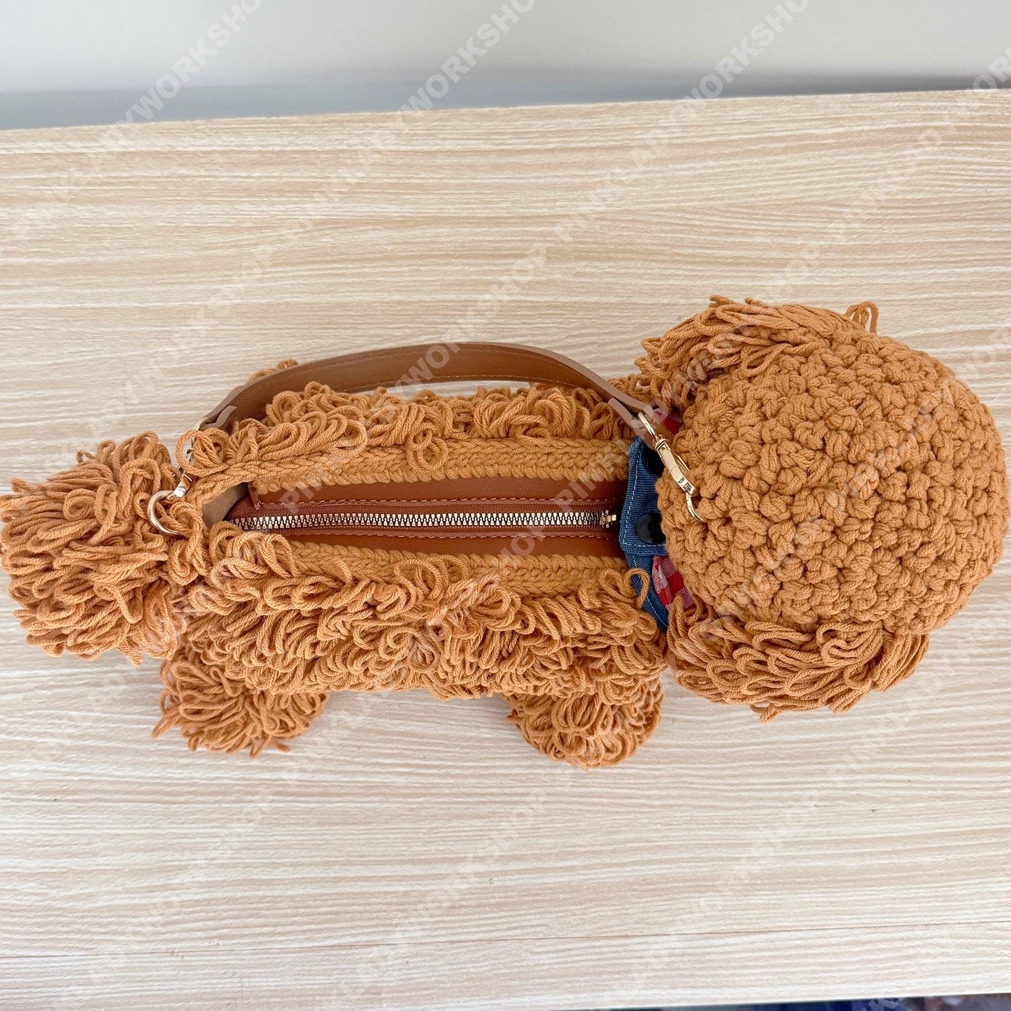 Custom Crochet Dog Bag | Puppy Crossbody Purse | Fluffy Poodle Handbag | Personalized Animal Shoulder Bag
