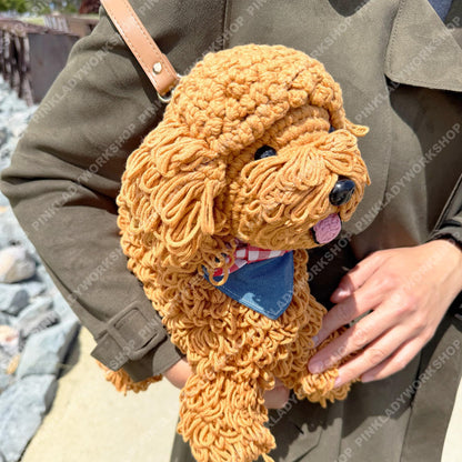 Custom Crochet Dog Bag | Puppy Crossbody Purse | Fluffy Poodle Handbag | Personalized Animal Shoulder Bag