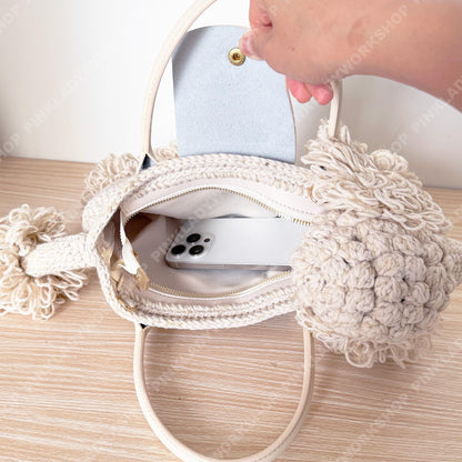 Custom Crochet Dog Bag | Puppy Crossbody Purse | Fluffy Poodle Handbag | Personalized Animal Shoulder Bag