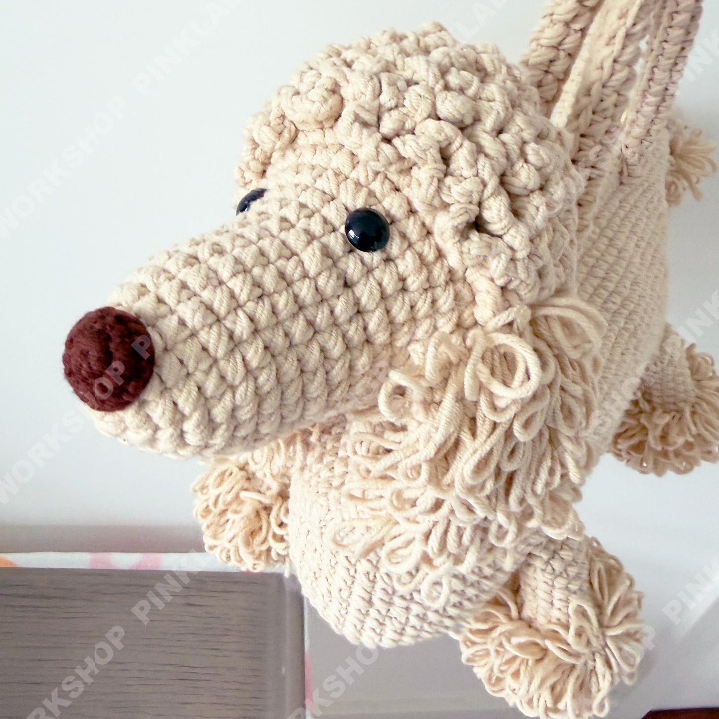 Crochet Poodle Dog Bag | Handmade Puppy Handbag | Real Leather Handle | Cute Animal Purse | Unique Statement Tote