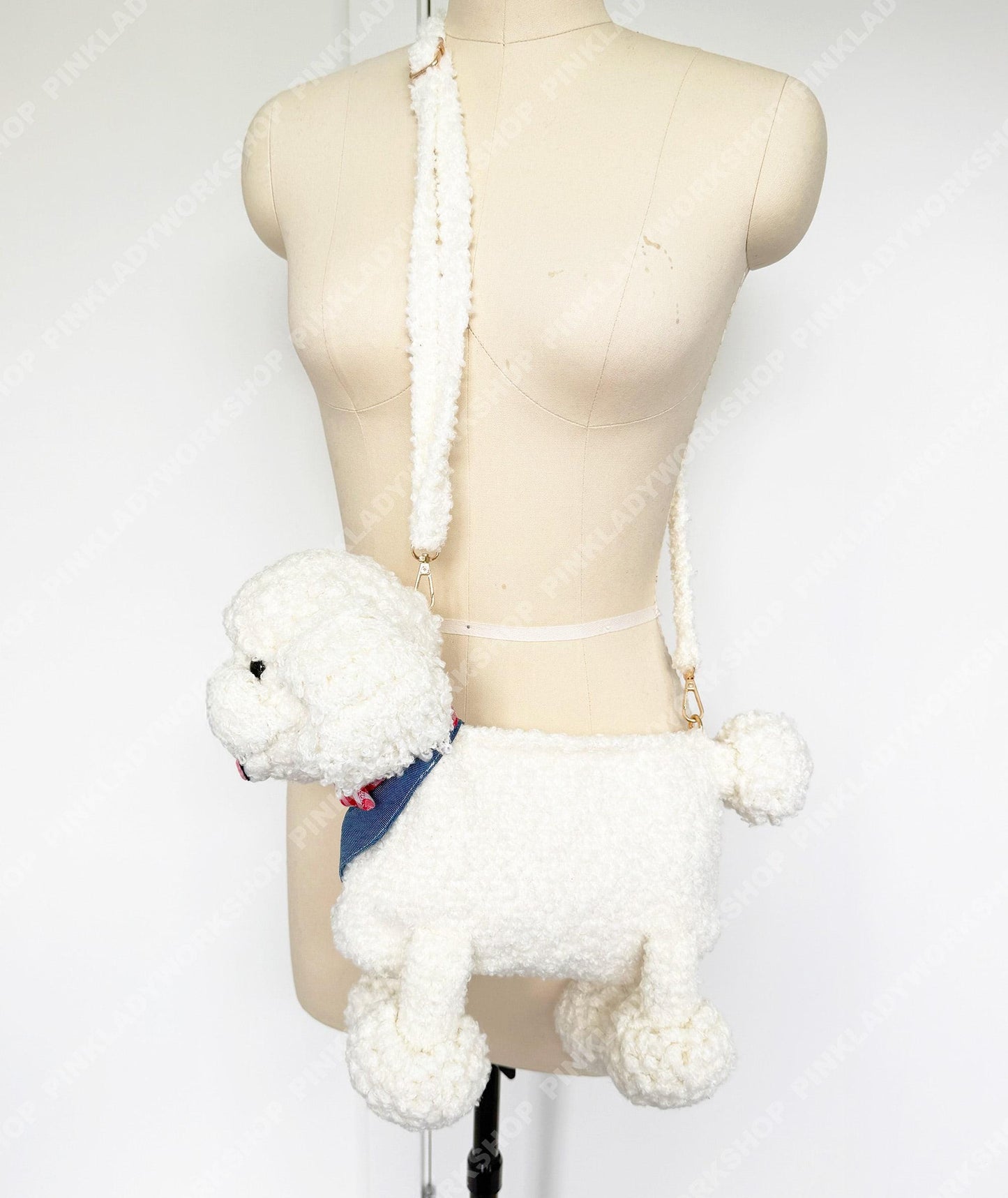 Custom Crochet Dog Bag | Puppy Crossbody Purse | Fluffy Poodle Handbag | Personalized Animal Shoulder Bag