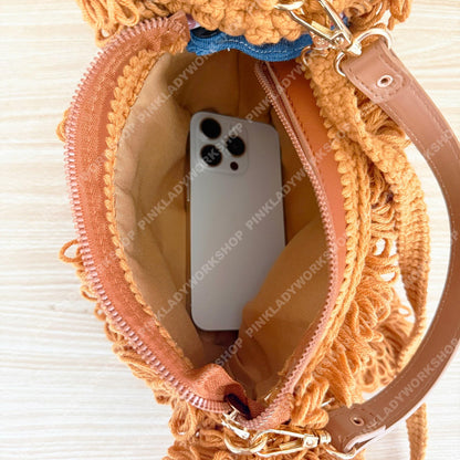 Custom Crochet Dog Bag | Puppy Crossbody Purse | Fluffy Poodle Handbag | Personalized Animal Shoulder Bag