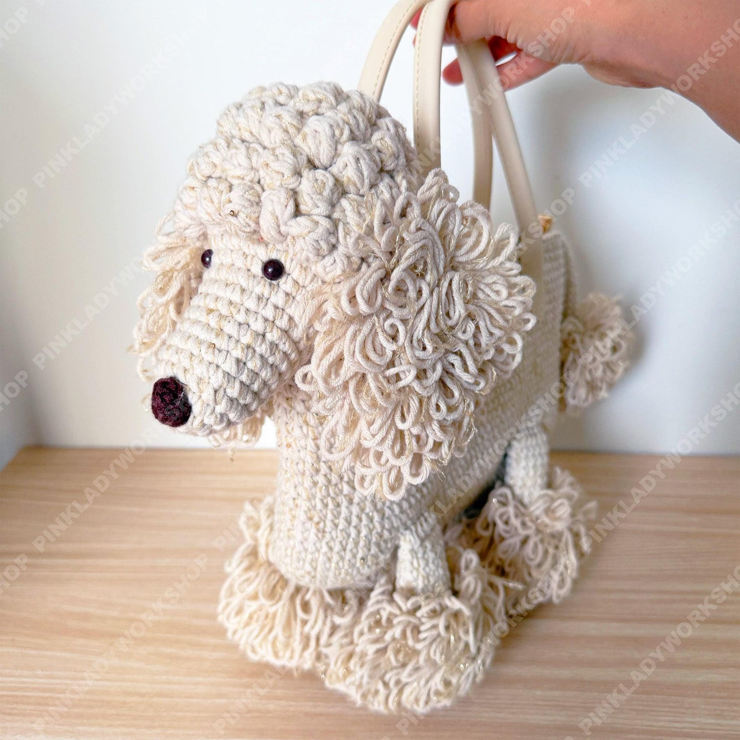 Custom Crochet Dog Bag | Puppy Crossbody Purse | Fluffy Poodle Handbag | Personalized Animal Shoulder Bag