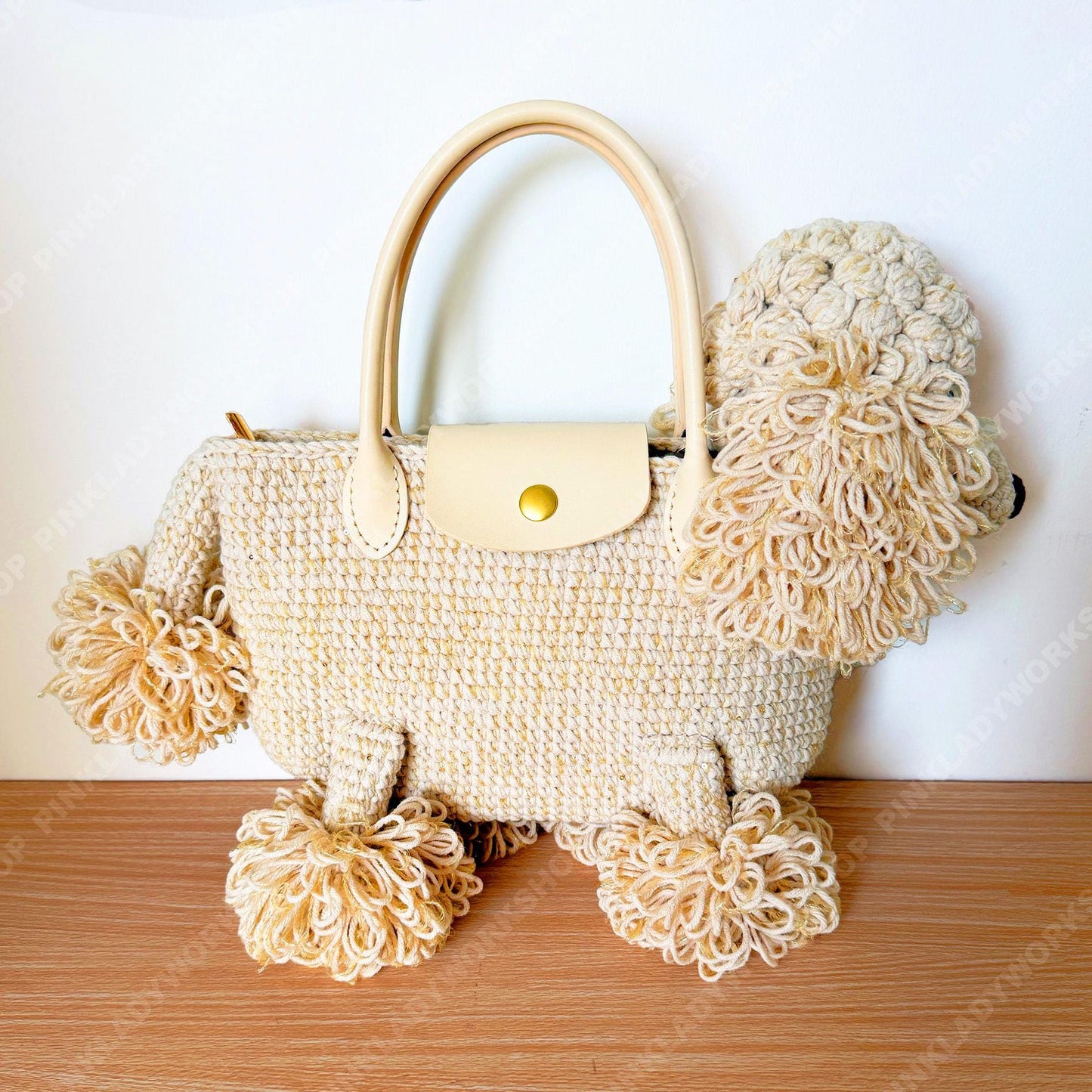 Custom Crochet Dog Bag | Puppy Crossbody Purse | Fluffy Poodle Handbag | Personalized Animal Shoulder Bag