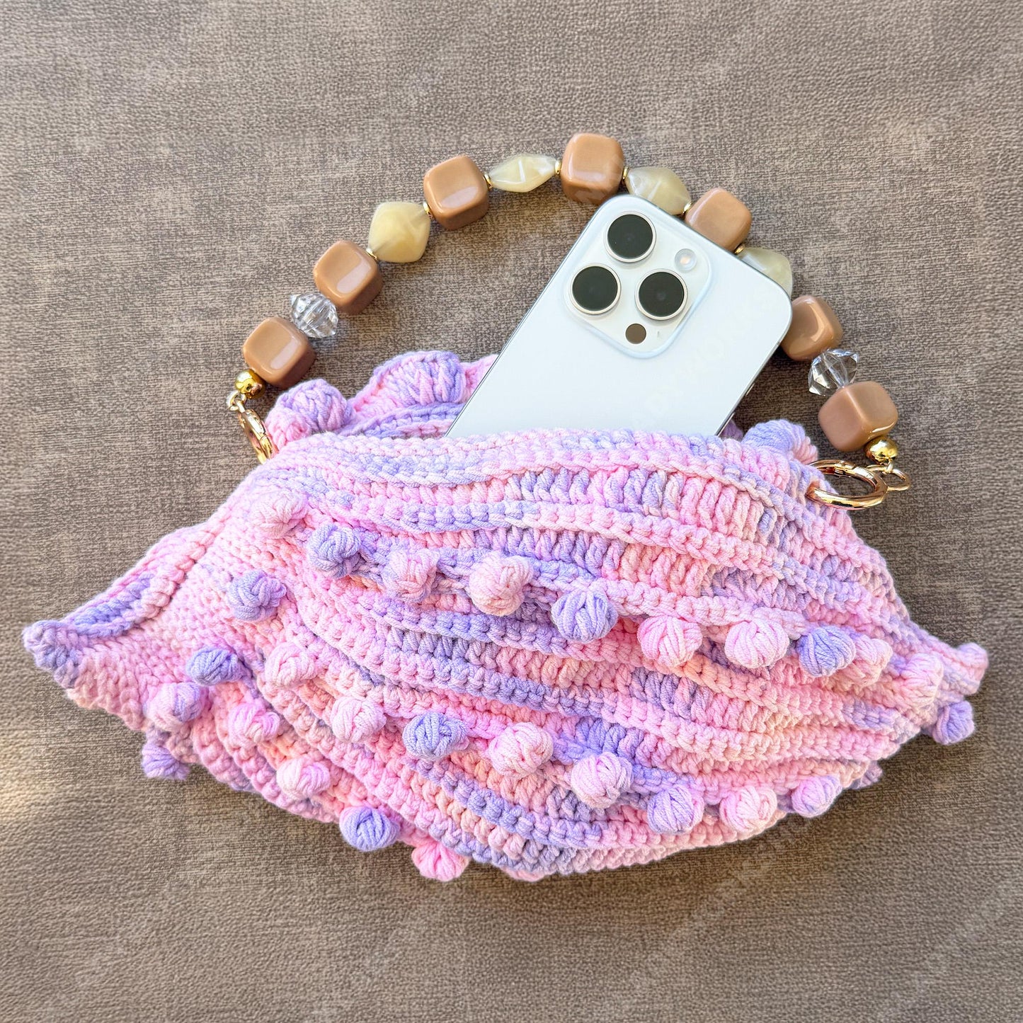 Crochet Spiral Shell Bag: Handmade Boho Crossbody Purse