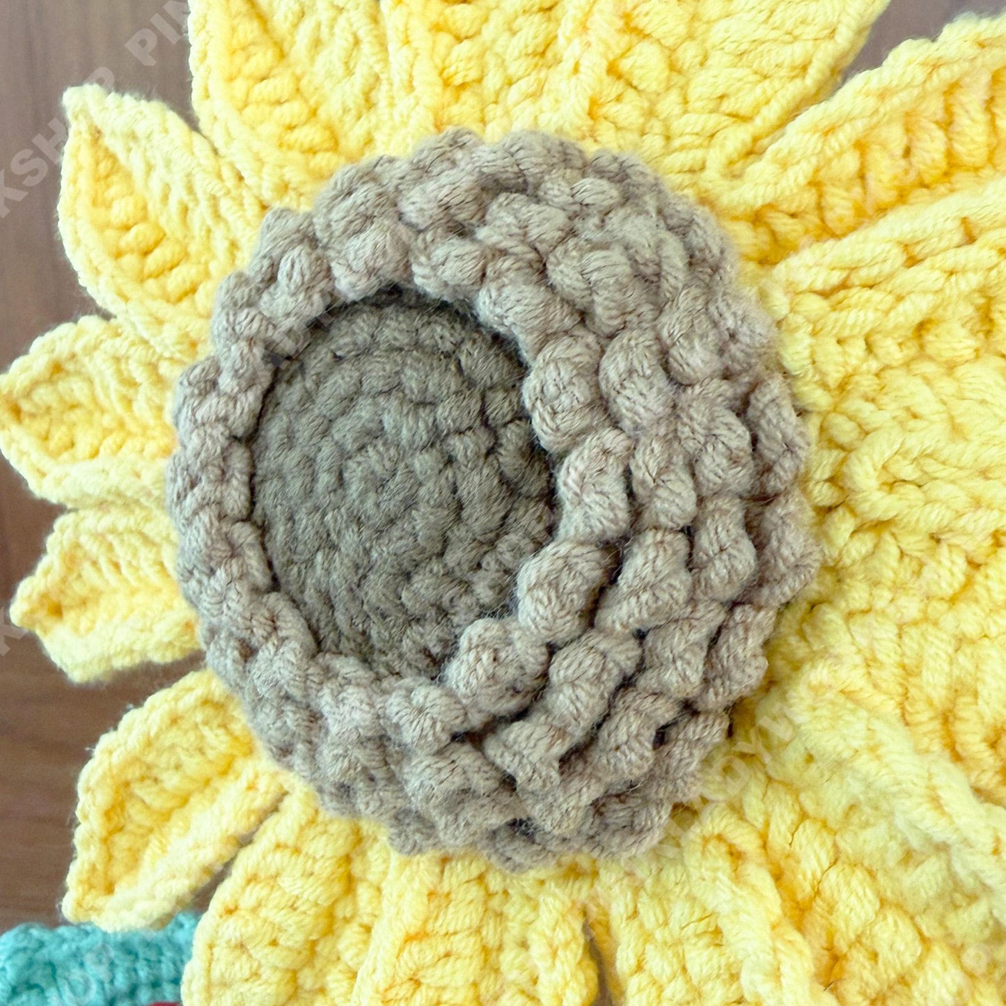 Crochet Sunflower in Pot: Handmade Cotton Yarn Decor