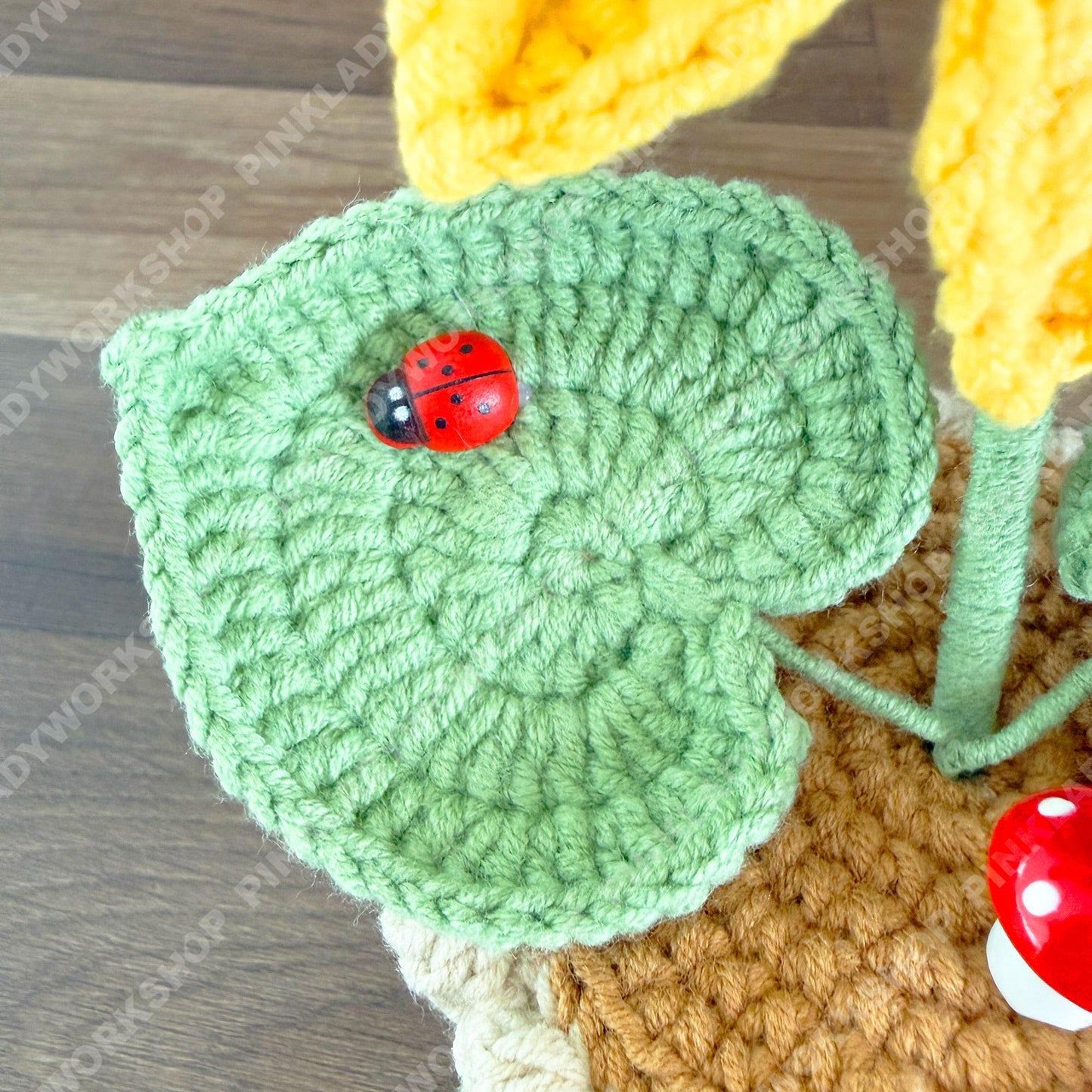 Crochet Sunflower in Pot: Handmade Cotton Yarn Decor