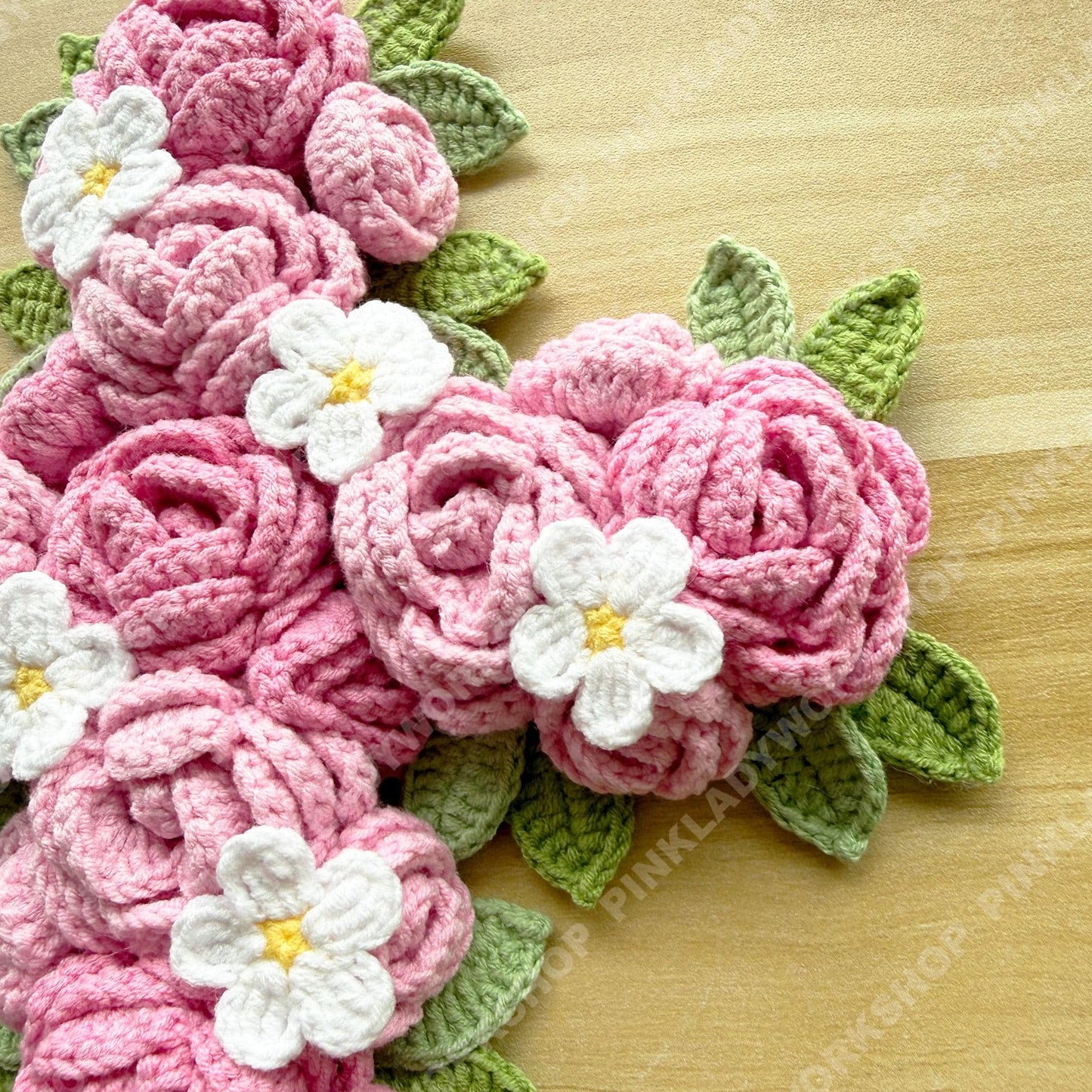Crochet Rose Cross Wall Hanging | Handmade Christian Cross Deco | Floral Decoration | Pink Rose Cross | Religious Gift | Easter Baptism Gift