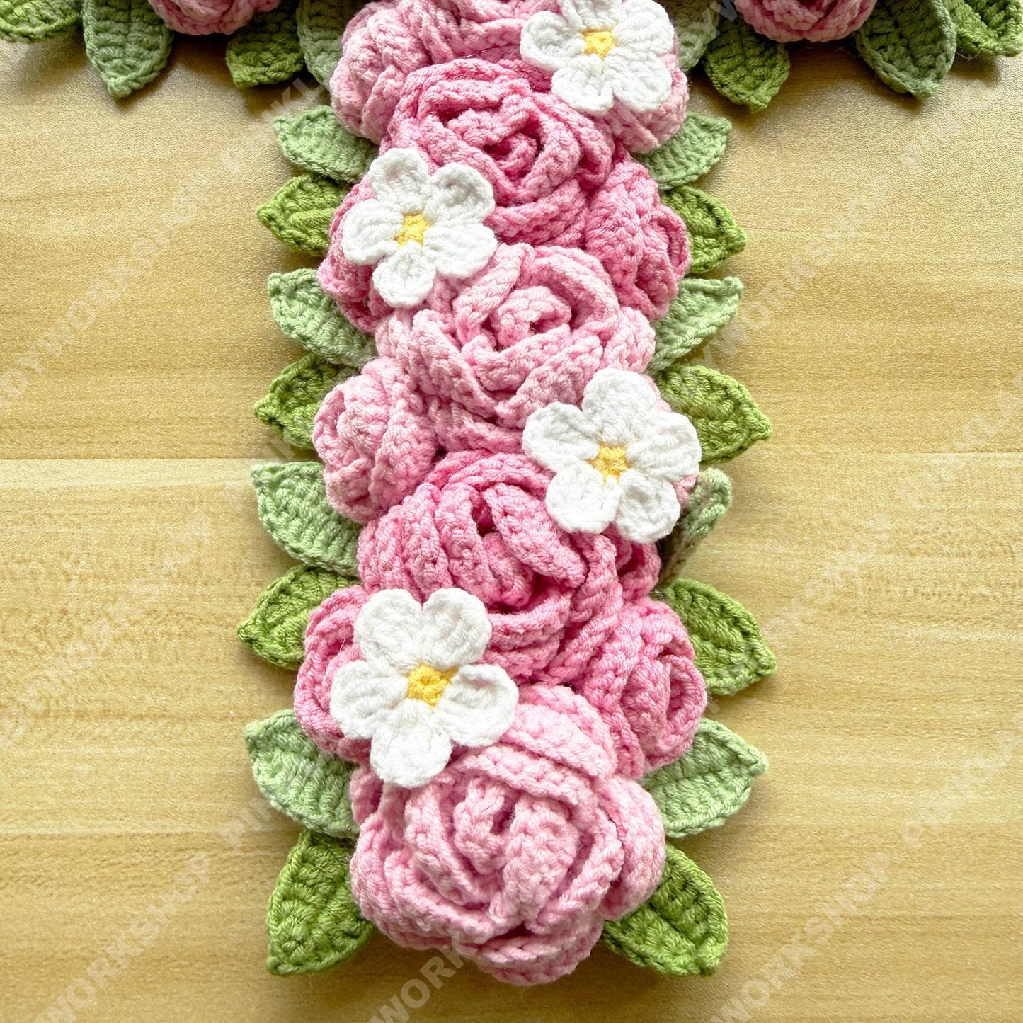 Crochet Rose Cross Wall Hanging | Handmade Christian Cross Deco | Floral Decoration | Pink Rose Cross | Religious Gift | Easter Baptism Gift