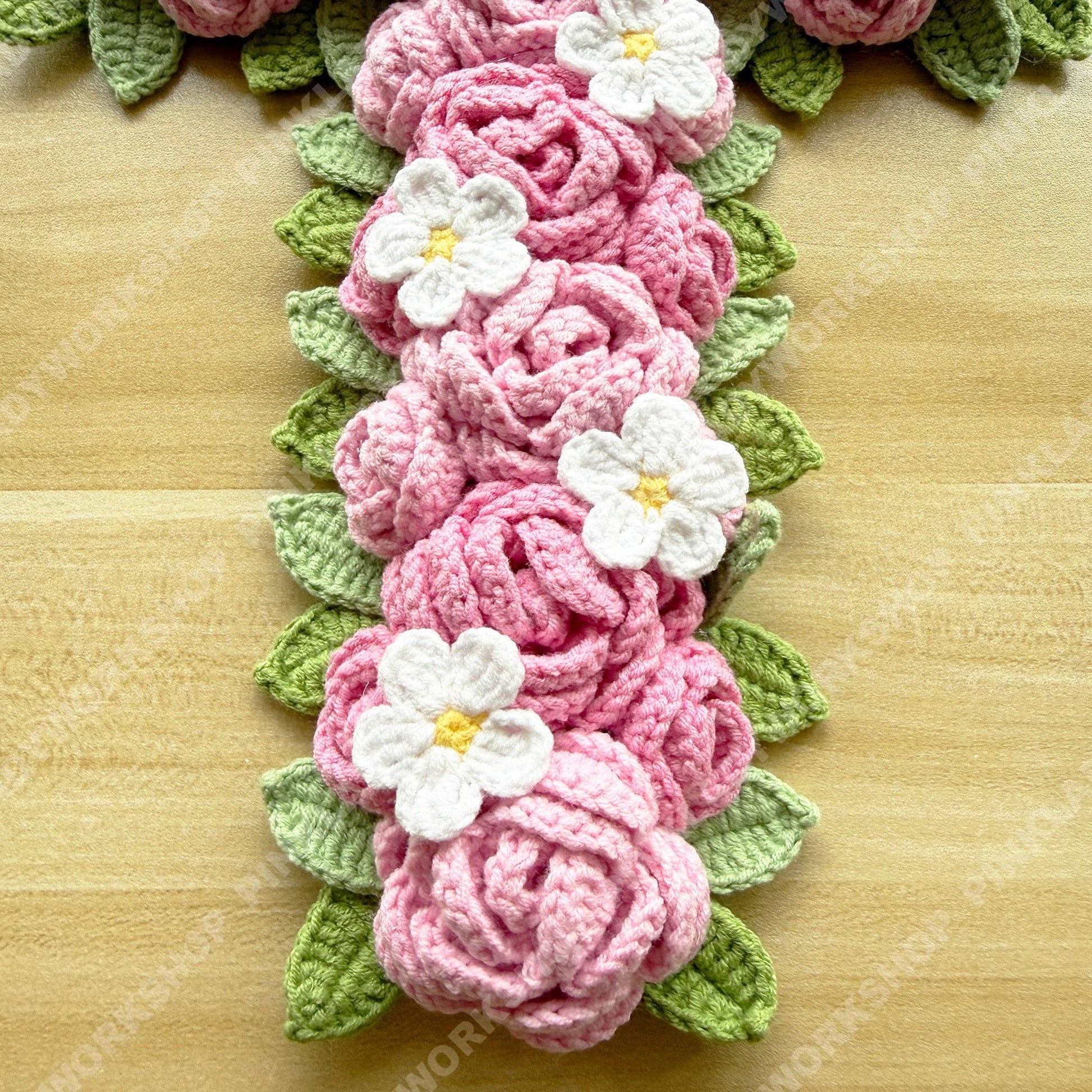 Crochet Rose Cross Wall Hanging | Handmade Christian Cross Deco | Floral Decoration | Pink Rose Cross | Religious Gift | Easter Baptism Gift