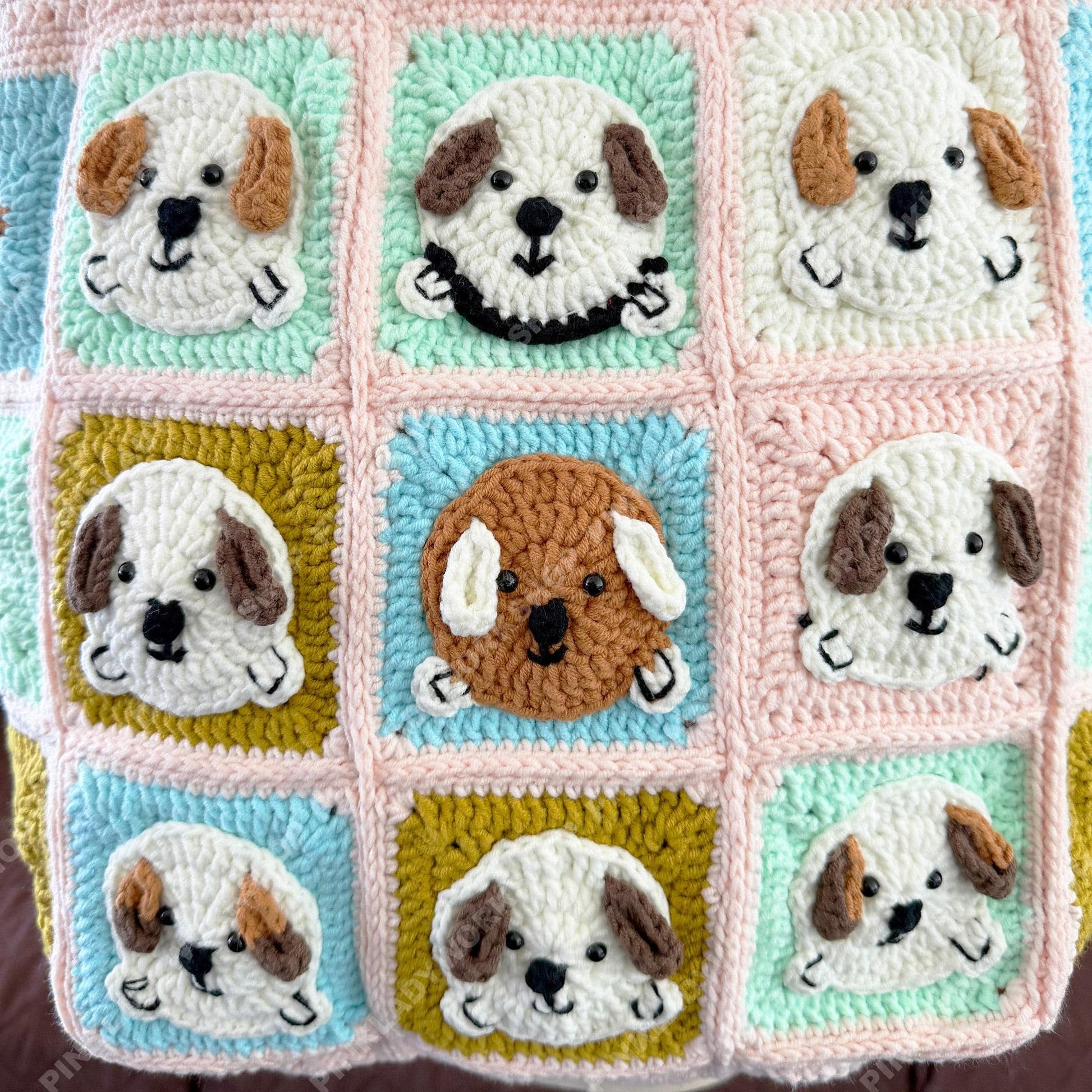 Crochet Dog Tote Bag | Granny Square Puppy Bag | Handmade Dog Lover Gift | Cute Pastel Shoulder Bag | Crochet Market Bag