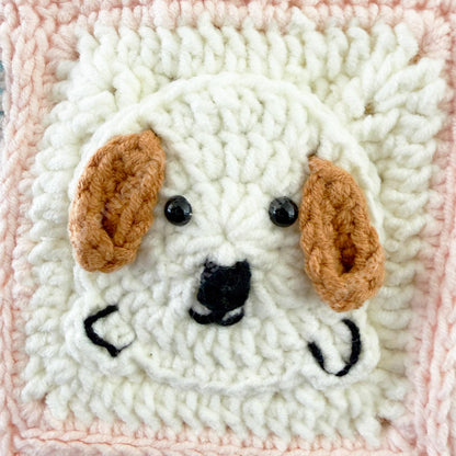 Crochet Dog Tote Bag | Granny Square Puppy Bag | Handmade Dog Lover Gift | Cute Pastel Shoulder Bag | Crochet Market Bag